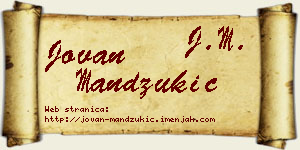 Jovan Mandžukić vizit kartica